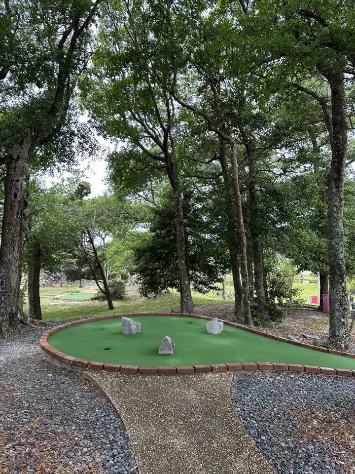 Rock obstacle green on the Frisco mini golf course